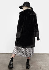 Creature Oversize Pelz Mantel - Schwarz