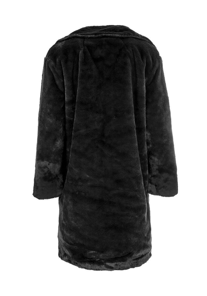 Creature Oversize Pelz Mantel - Schwarz