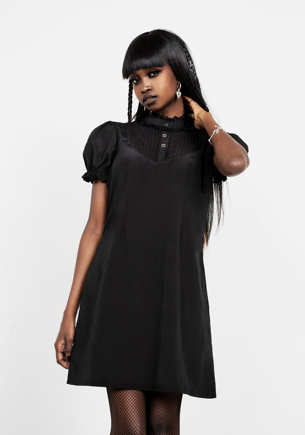 SECRETS PINTUCK PANELLED MINI DRESS