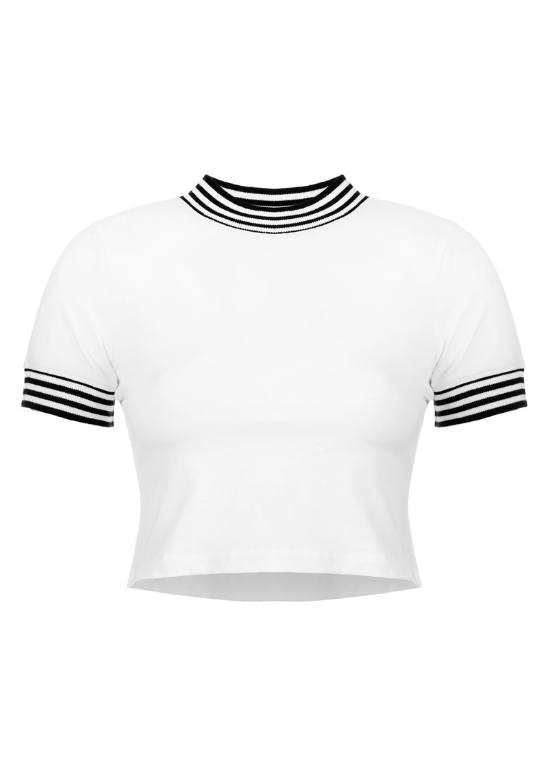 Monica Weiß Kurz T-Shirt
