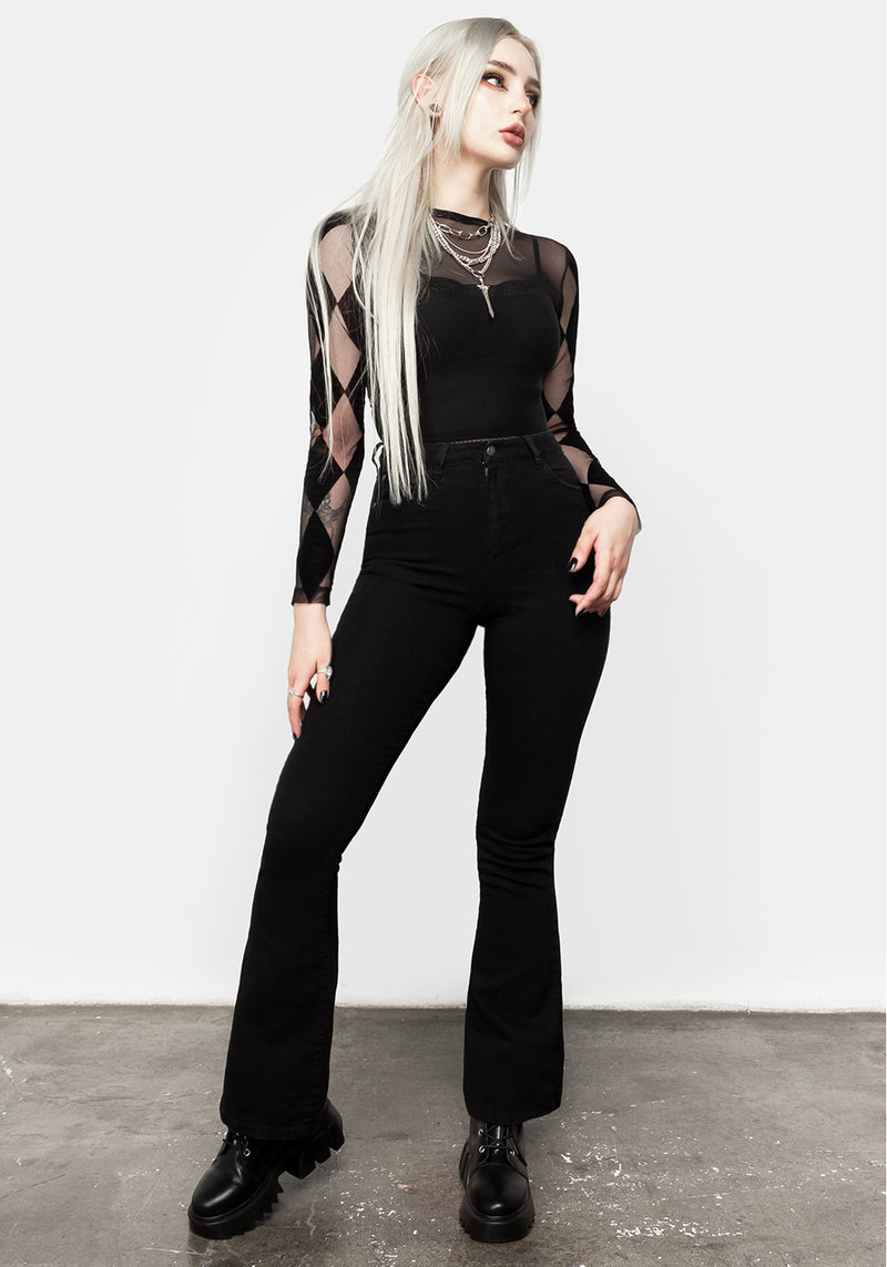 Harleen Checkerboard Mesh Bodysuit