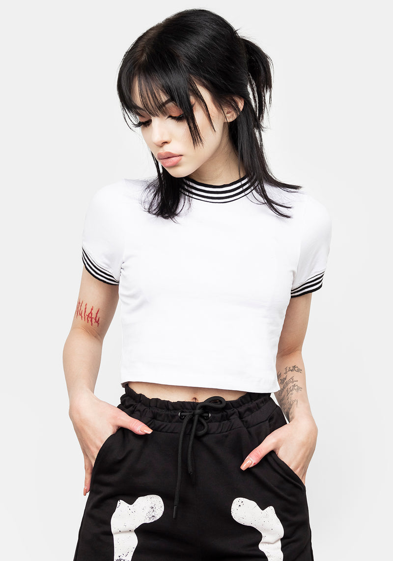 Monica Weiß Kurz T-Shirt