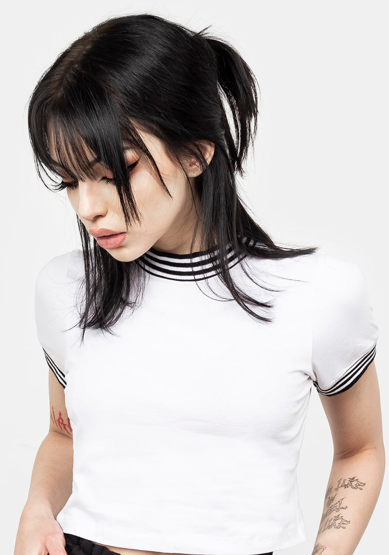 Monica Weiß Kurz T-Shirt
