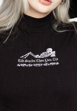 Life Sucks Hoch Hals Top