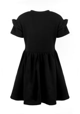 Power Rüsche Ärmel Skater Kleid