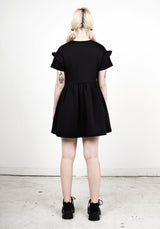Power Rüsche Ärmel Skater Kleid