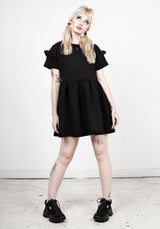 Power Rüsche Ärmel Skater Kleid