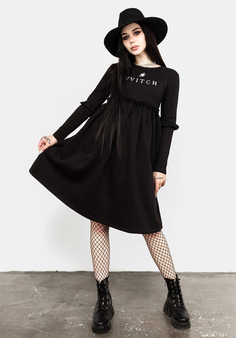 Vvitch Rüsche Midi Skater Kleid