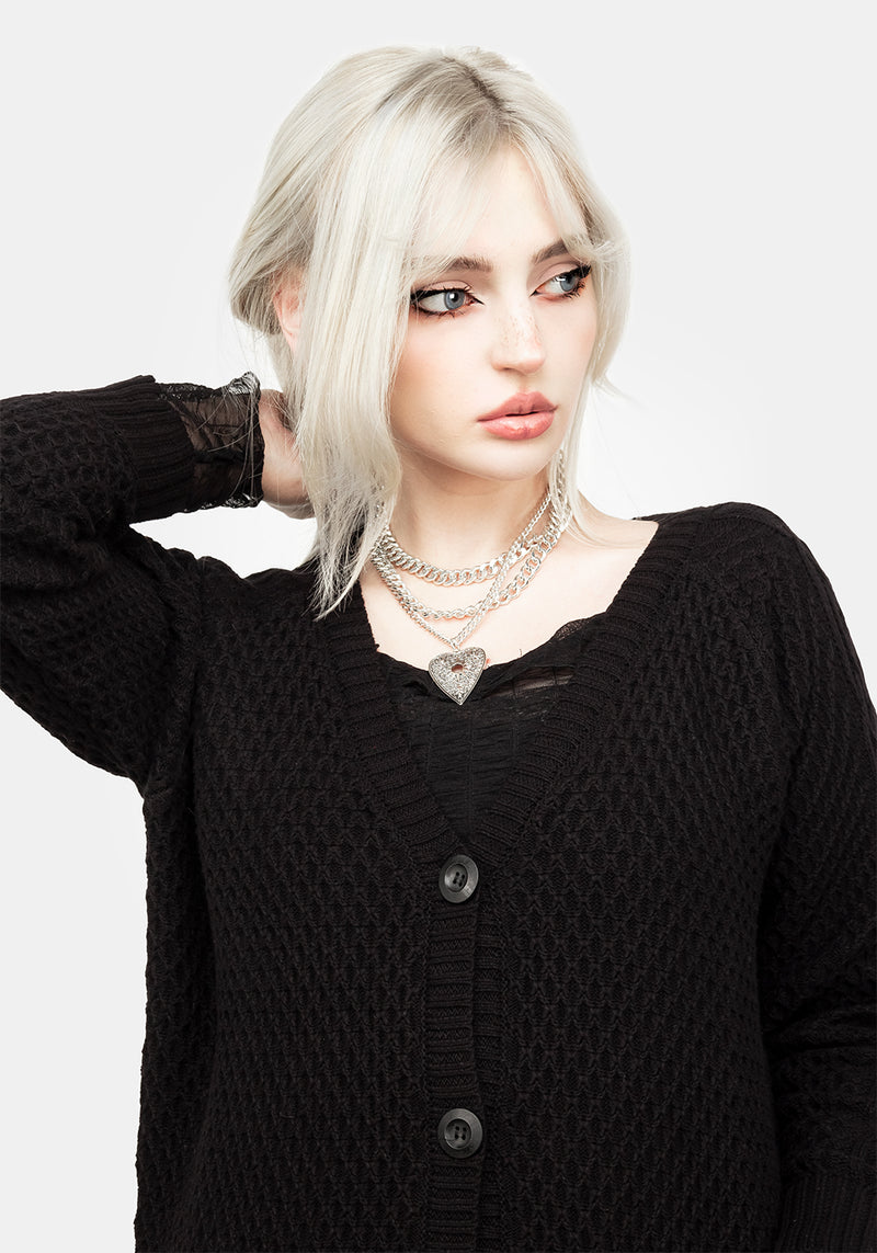 Blessing Oversize Zopf Pentagramm Cardigan
