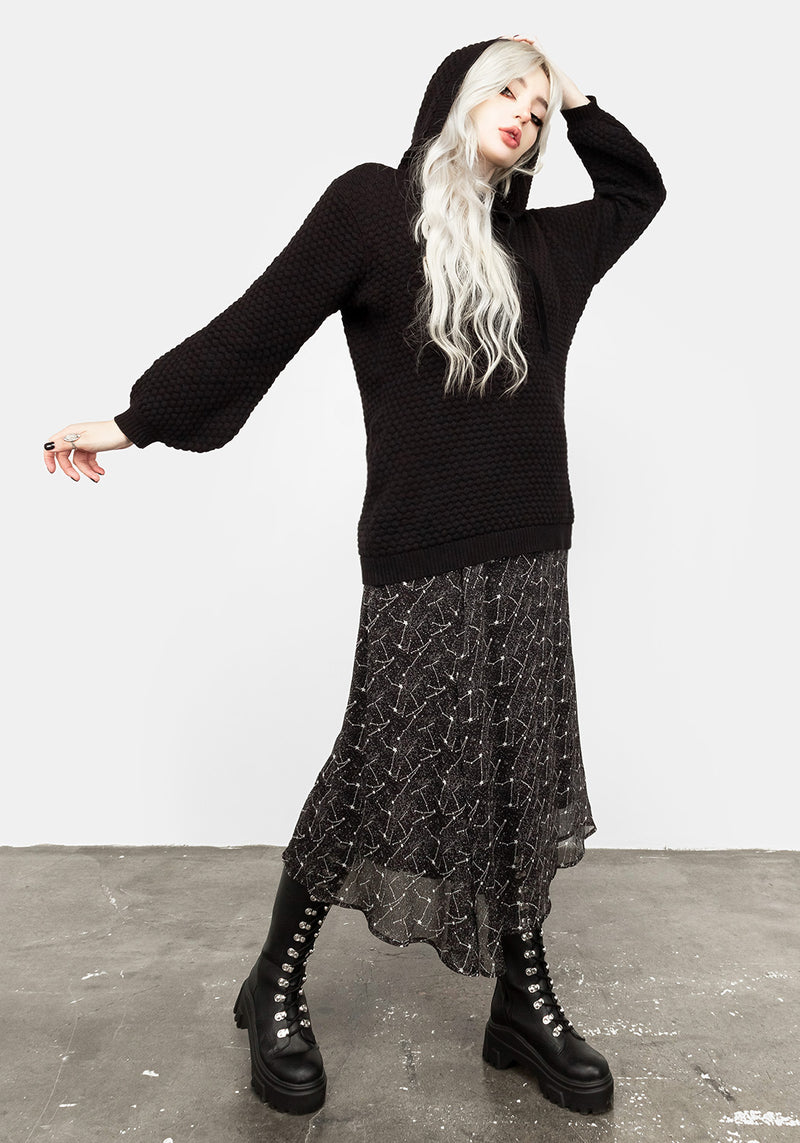 Druid Gestrickt Oversize Kapuzensweatshirt
