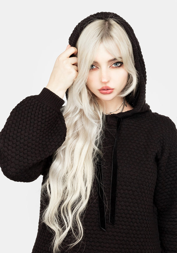 Druid Gestrickt Oversize Kapuzensweatshirt