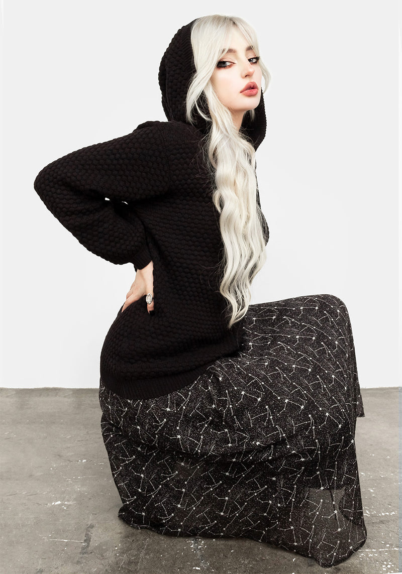 Druid Gestrickt Oversize Kapuzensweatshirt