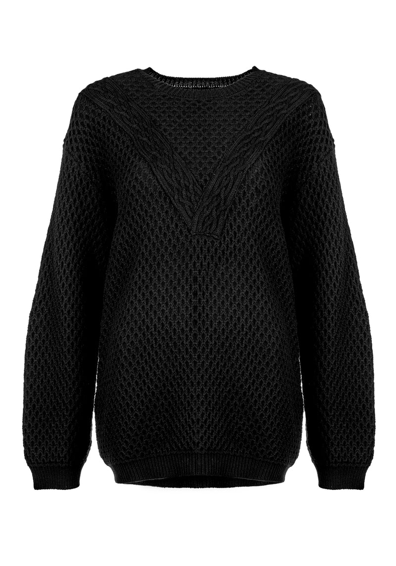 Blessing Oversize Zopf Pentagramm Pullover