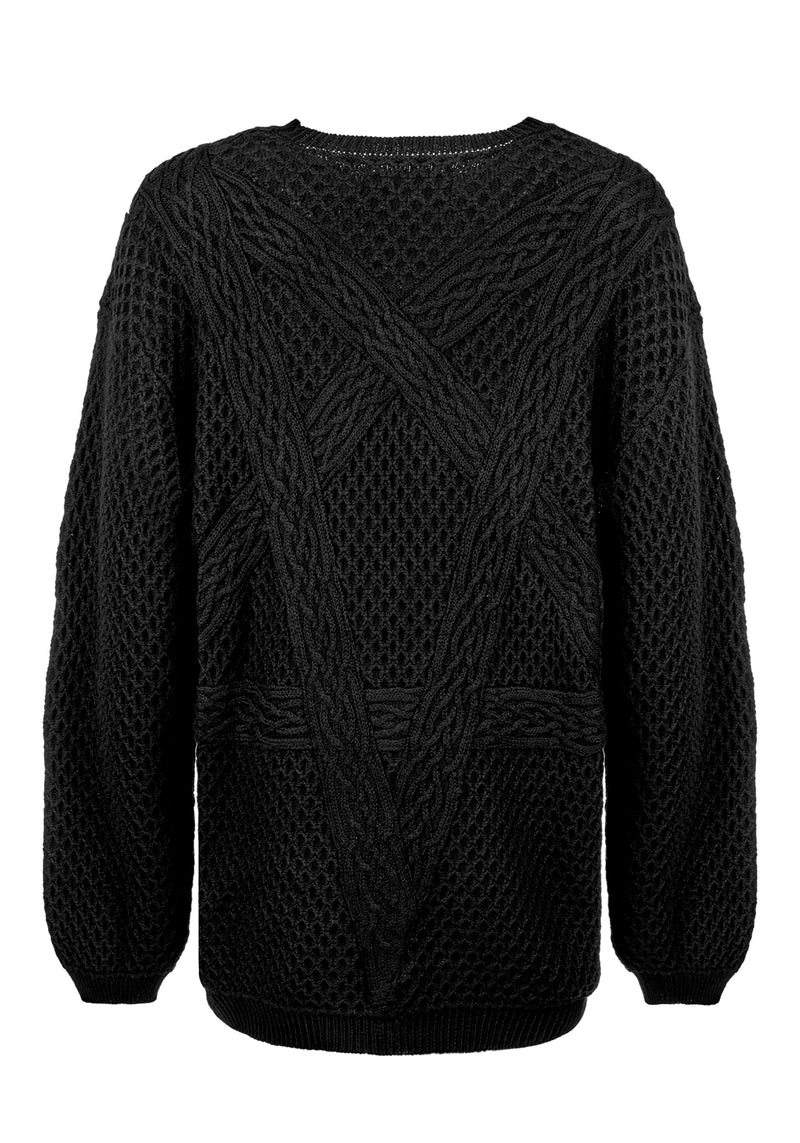 Blessing Oversize Zopf Pentagramm Pullover