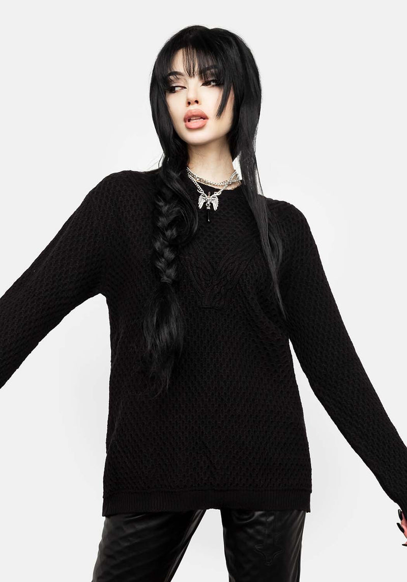 Blessing Oversize Zopf Pentagramm Pullover