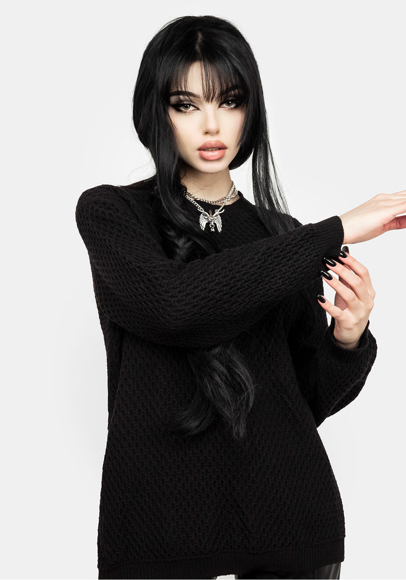 Blessing Oversize Zopf Pentagramm Pullover