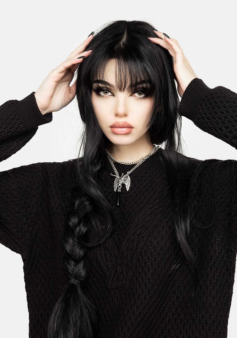 Blessing Oversize Zopf Pentagramm Pullover