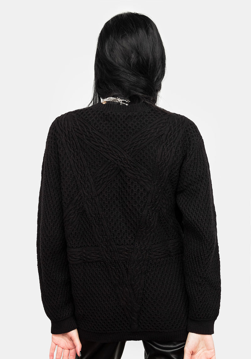 Blessing Oversize Zopf Pentagramm Pullover