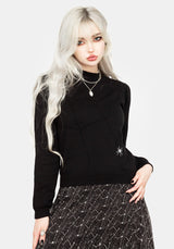 Lolth Puffärmel Ärmel Kurz Pointelle Pullover