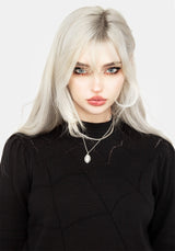 Lolth Puffärmel Ärmel Kurz Pointelle Pullover
