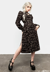Poisonous Pflanze Puffärmel Ärmel Midi Kleid