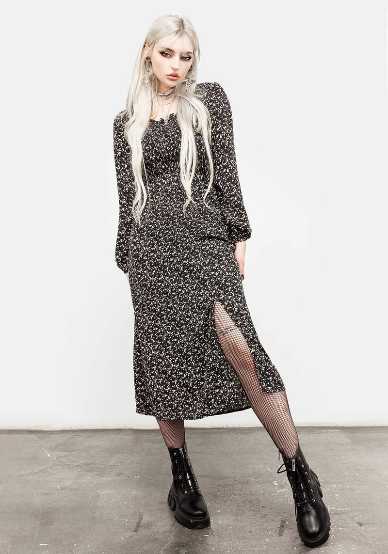 Milkweed Gerafft Midi Kleid