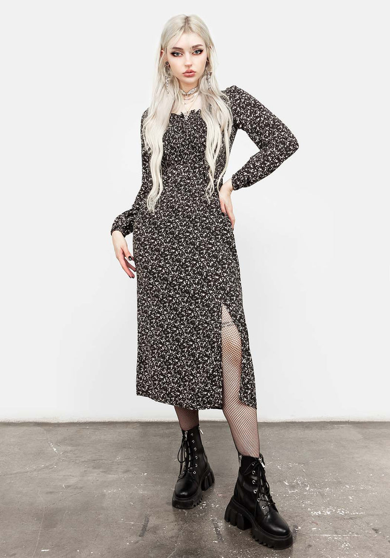 Milkweed Gerafft Midi Kleid