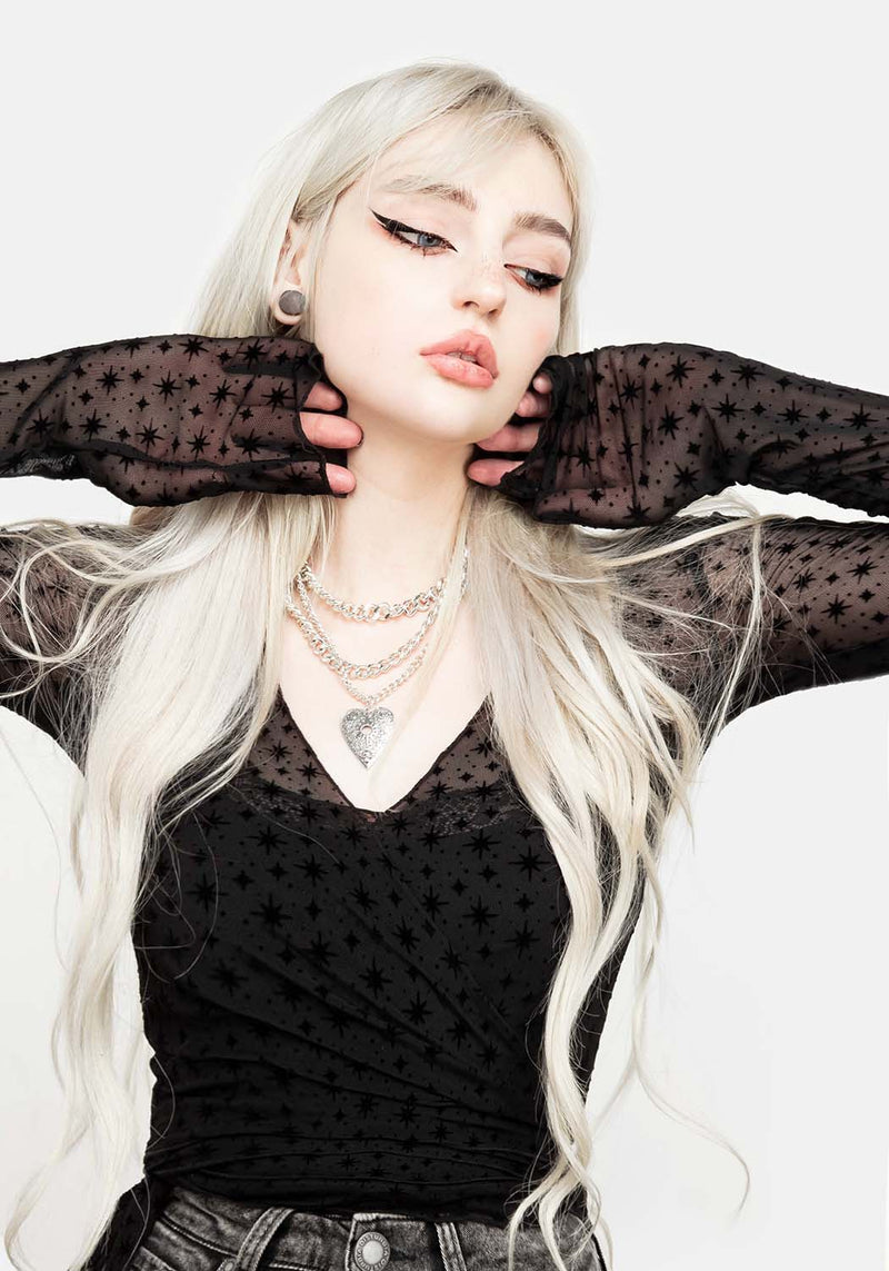 Asteria Mesh Kurz Wickel Top