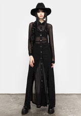 Divination Mesh Maxi Hemd Kleid