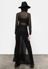 Divination Mesh Maxi Hemd Kleid