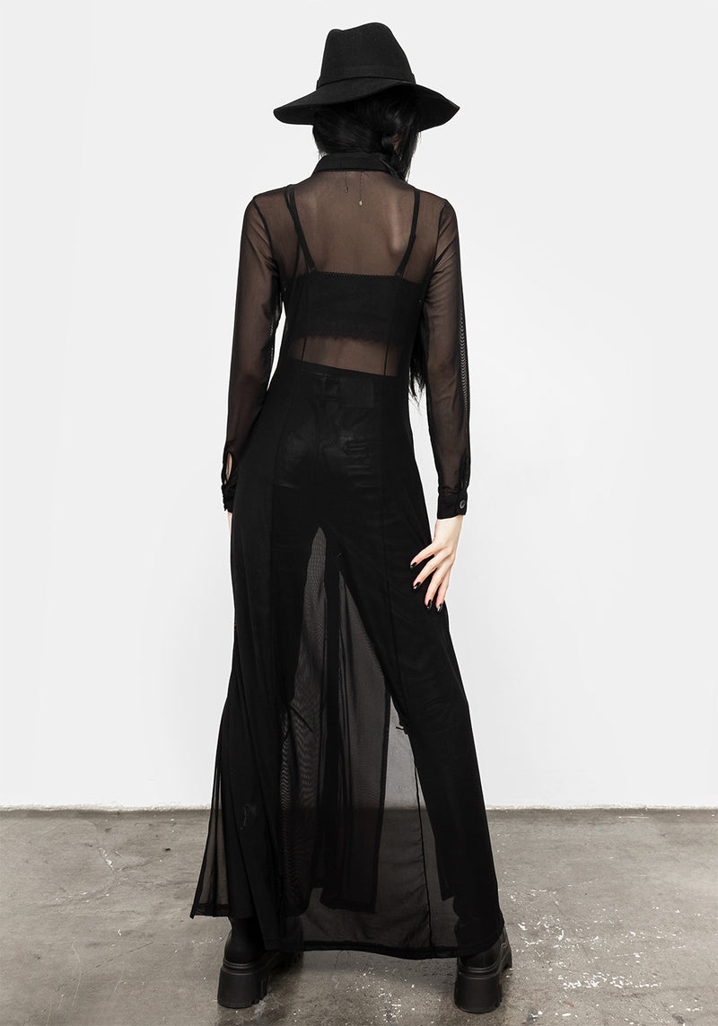 Divination Mesh Maxi Hemd Kleid