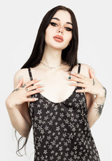 Hallow Spitze Besatz Slip Kleid