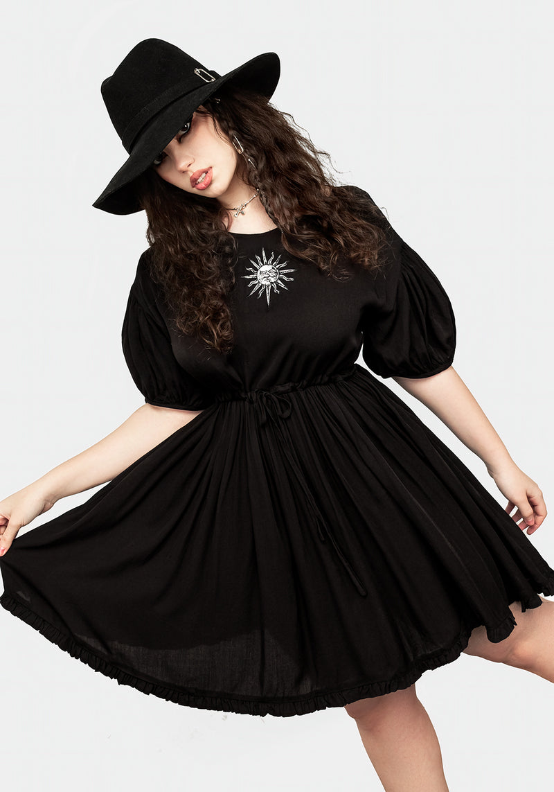 Priesterin Bestickt Rüsche Kleid