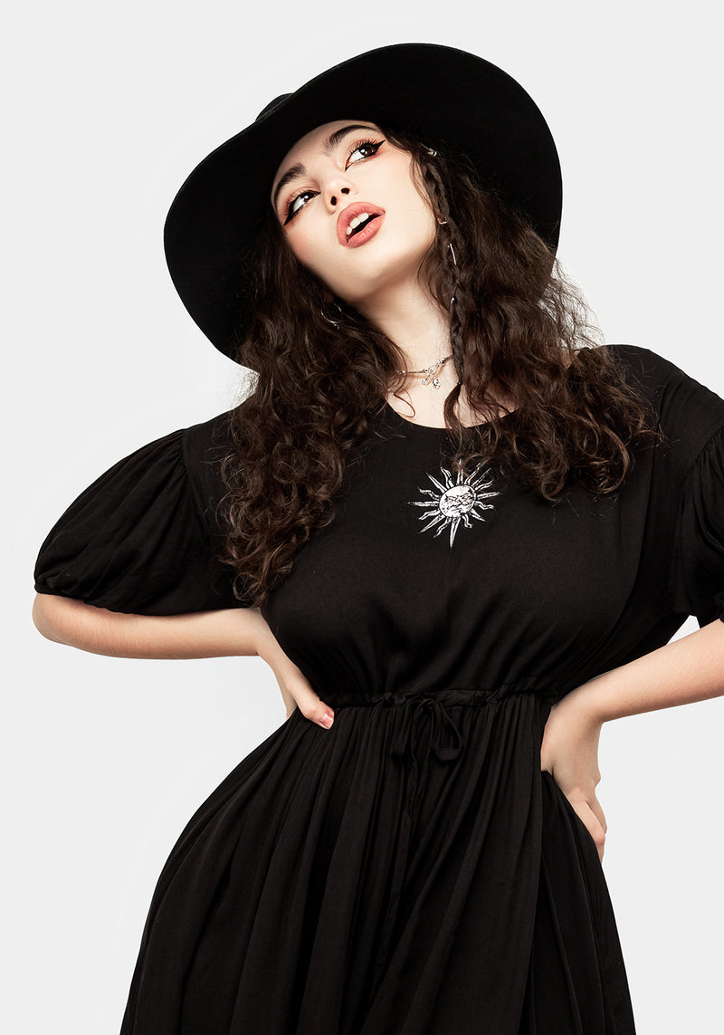 Priesterin Bestickt Rüsche Kleid