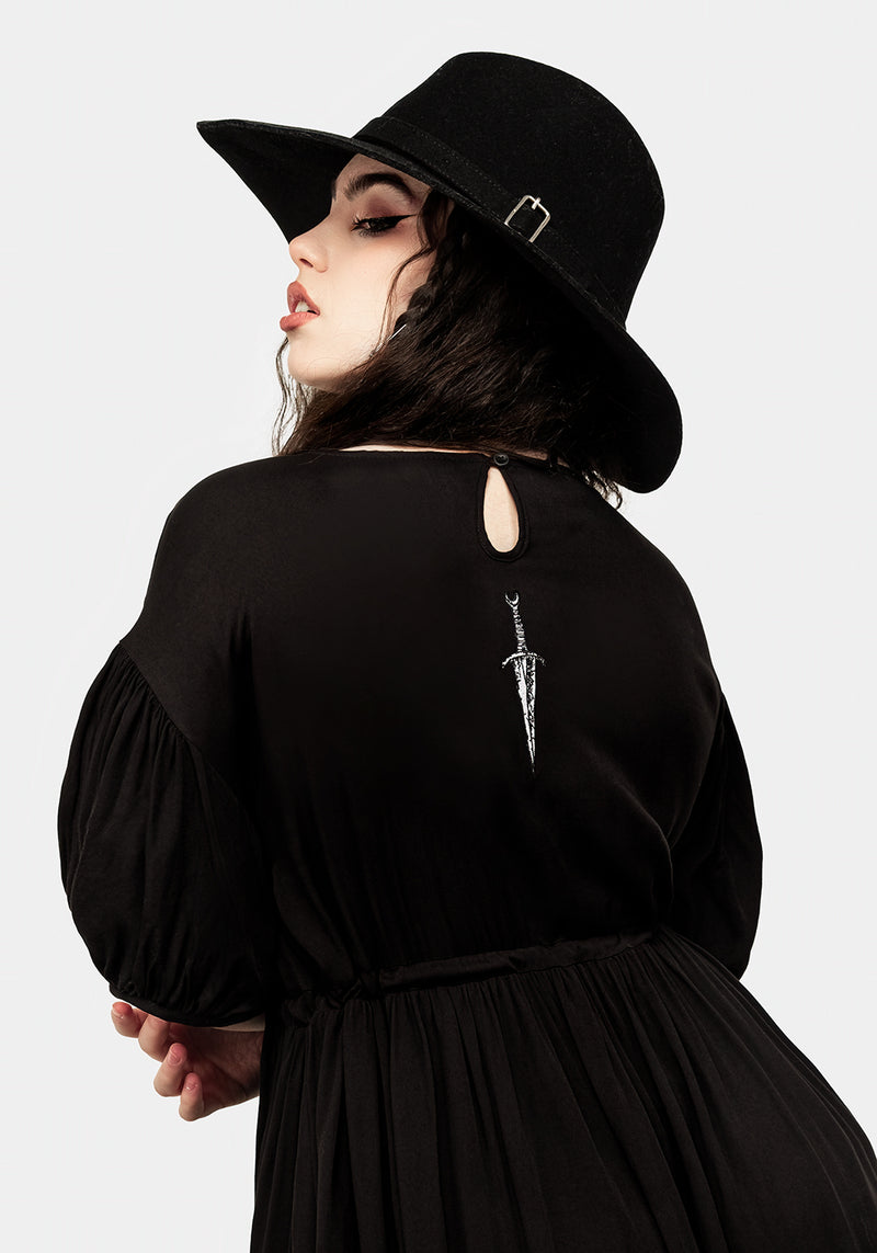 Priesterin Bestickt Rüsche Kleid