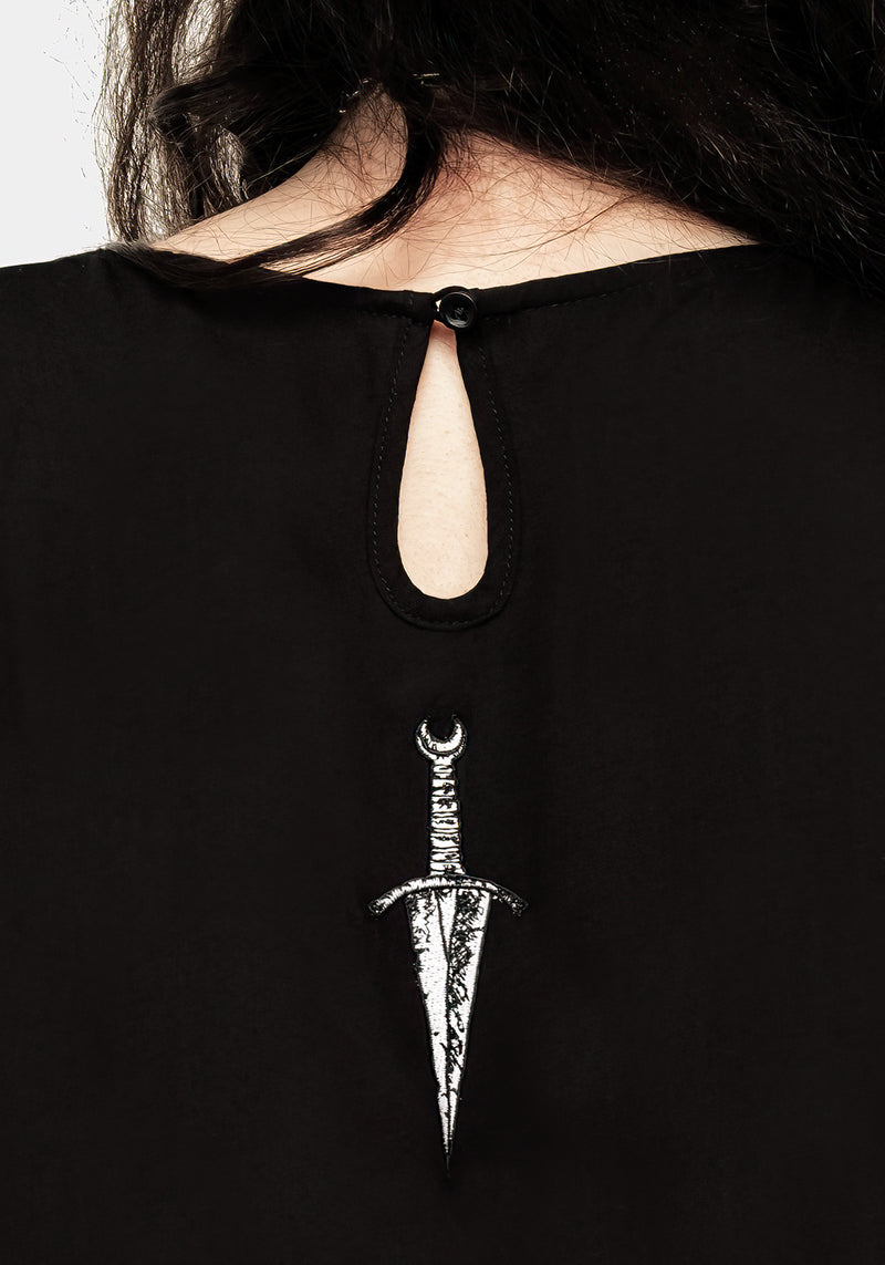 Priesterin Bestickt Rüsche Kleid