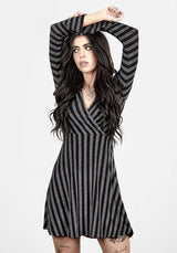 Roxy Glitzer Stehkragen Wickel Kleid