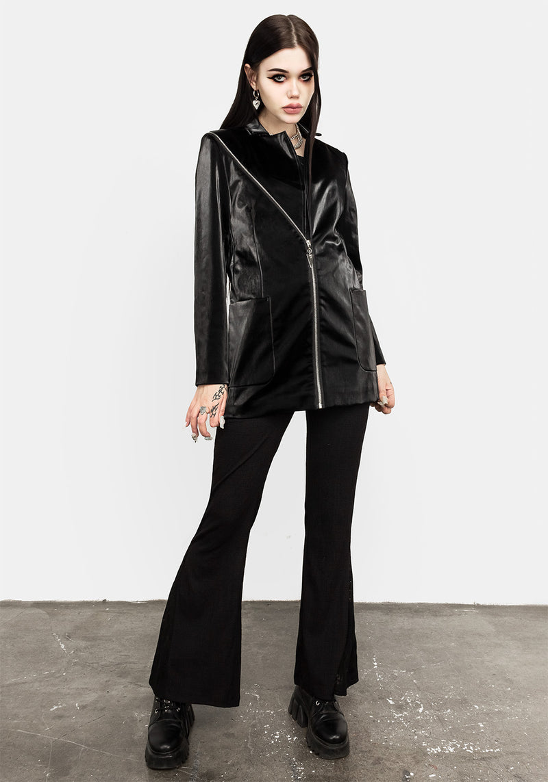 Aureole Kunst- Leder Blazer