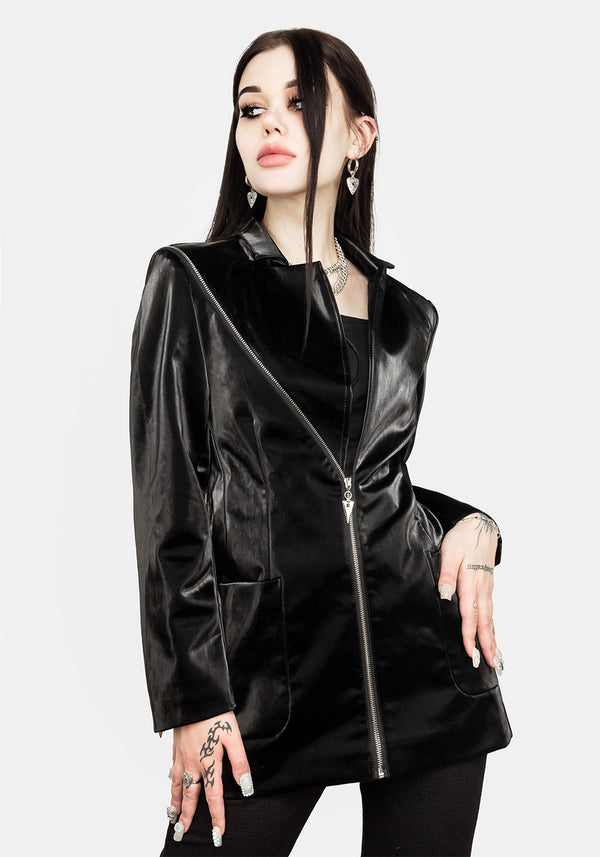 Aureole Kunst- Leder Blazer
