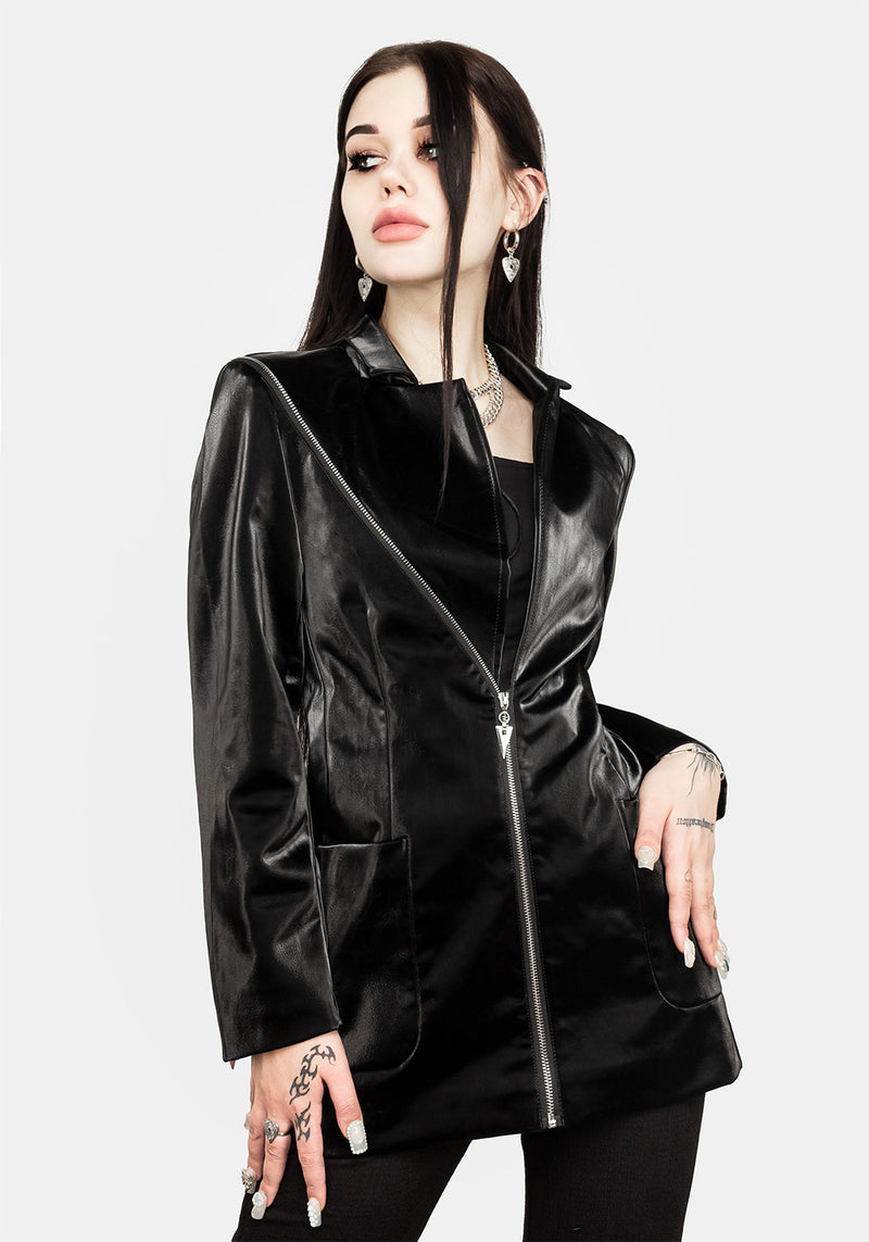 Aureole Kunst- Leder Blazer