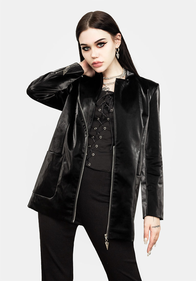 Aureole Kunst- Leder Blazer