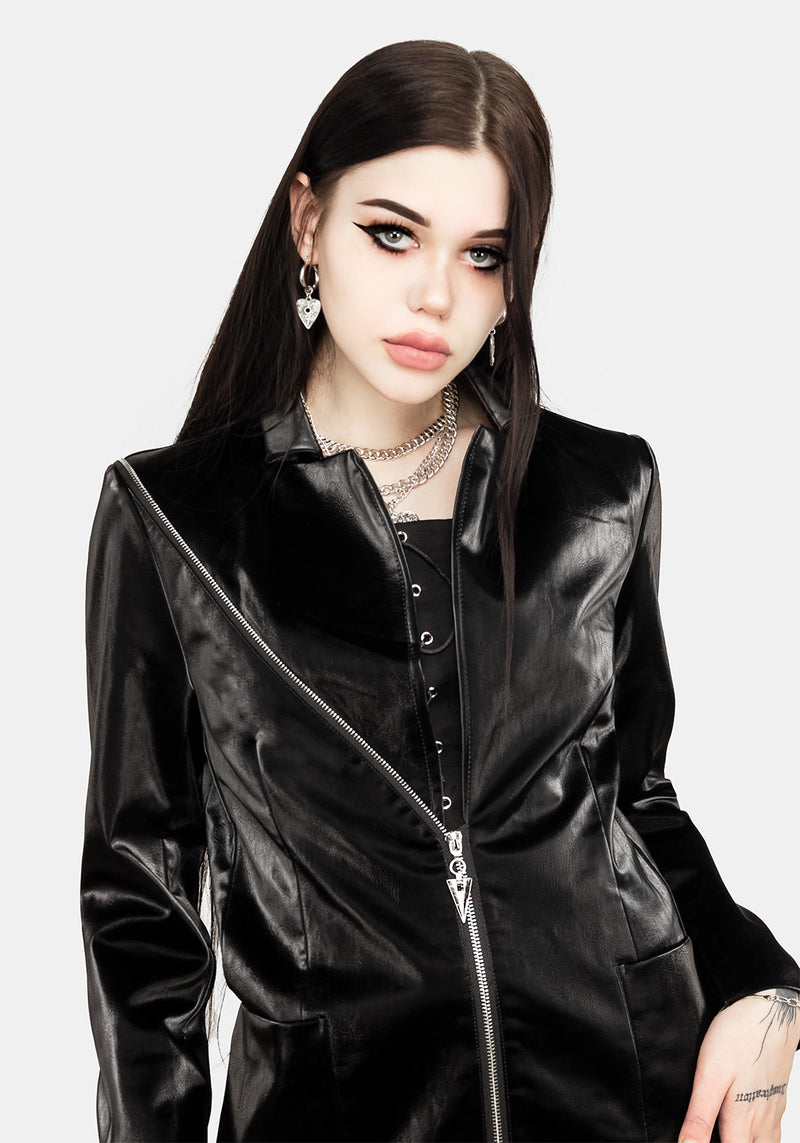 Aureole Kunst- Leder Blazer