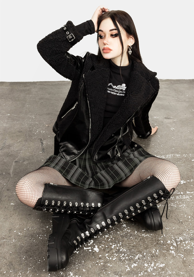 Motley Oversize Biker Jacke