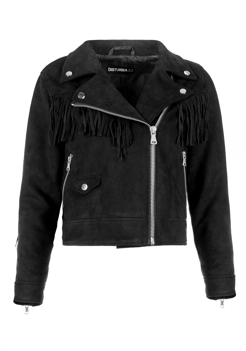 Cherilyn Kunst- Leder Fringed Jacke