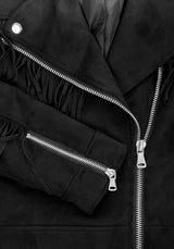 Cherilyn Kunst- Leder Fringed Jacke