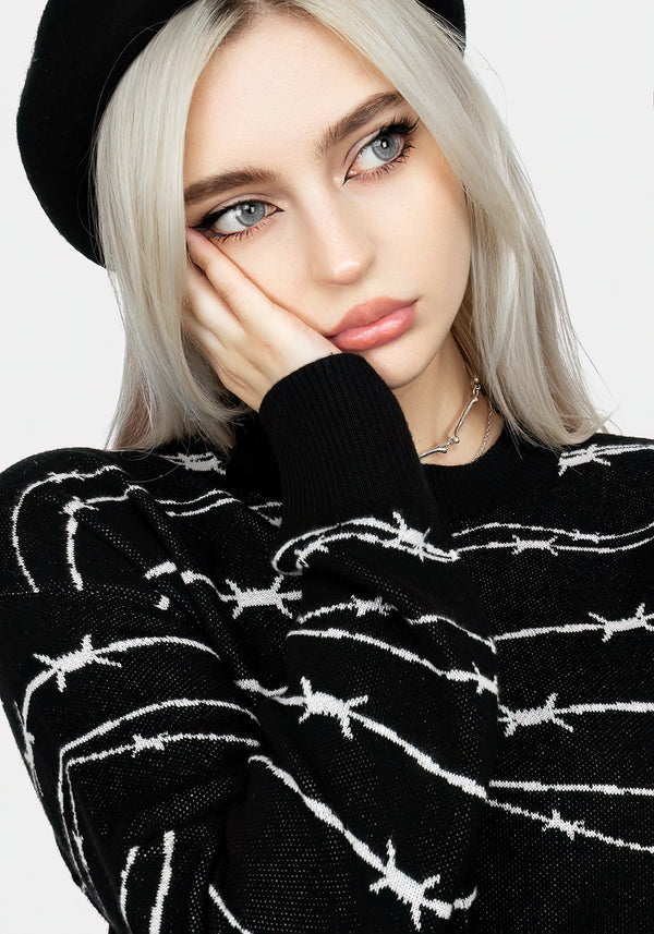 Barbed Langschnitt Crew Hals Pullover