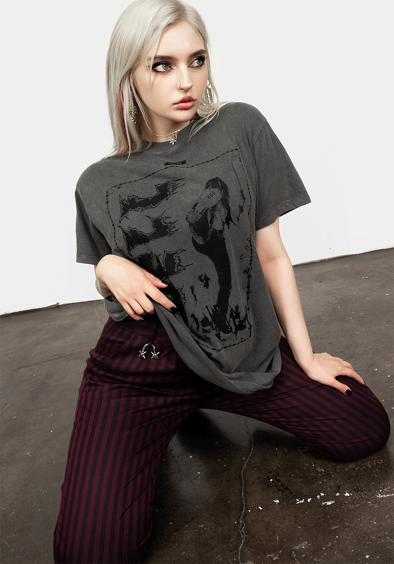 Hell Vintage Grau Washed T-Shirt