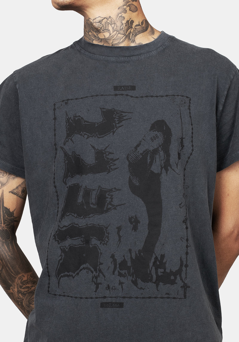 Hell Vintage Grau Washed T-Shirt