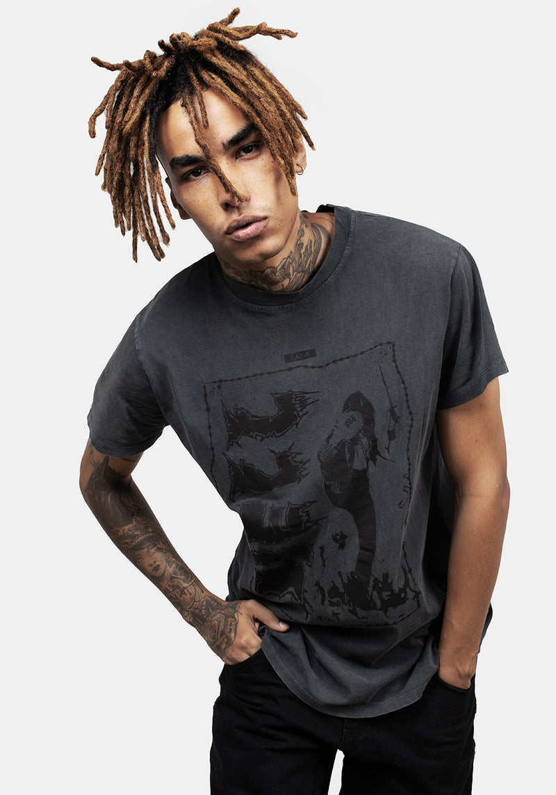 Hell Vintage Grau Washed T-Shirt