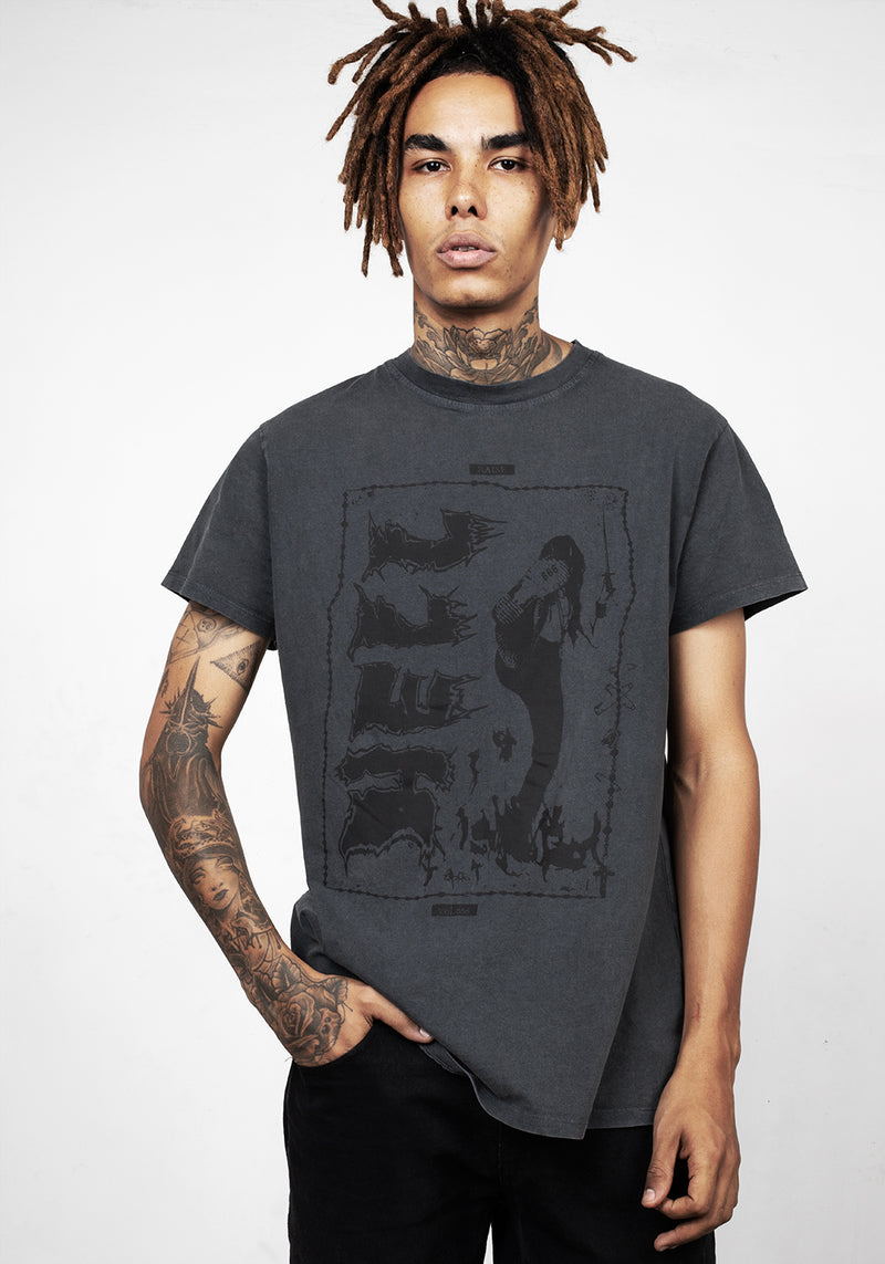 Hell Vintage Grau Washed T-Shirt